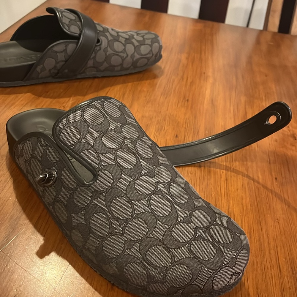 Coach New York Signature Clog Shoes new Charcoal Black Men’s Size 13 - Picture 12 of 16